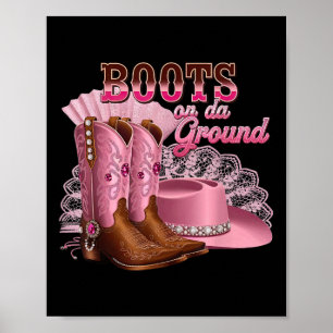 Poster Bottes Sur Le Terrain, Boot Cowboy Western Country