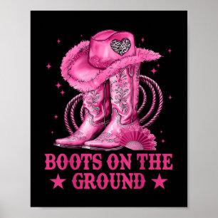 Poster Bottes Sur Le Terrain Boot Cowboy Western Cowgirl 