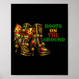 Poster Bottes Sur Le Terrain Western Cowboy Boots Junetee