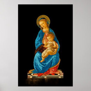 Poster Botticelli Madonna et l'enfant intronisé