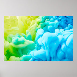 Poster Bouche d'encre dans le fond d'eau abstrait, arrièr