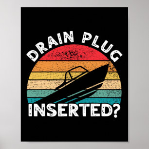 Poster Bouchon de vidange inséré Drôle de bateau Rétro ma