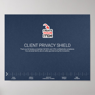 Poster Bouclier de protection de confidentialité notarial