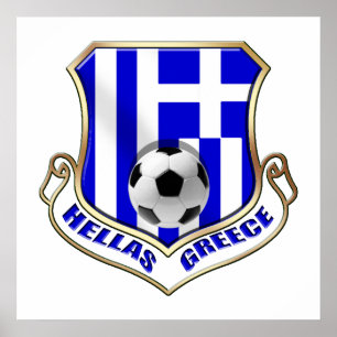 Poster Bouclier du football de la Grèce - l'Hellade badge