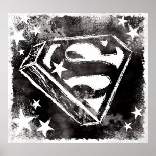 Poster Bouclier S avec étoiles