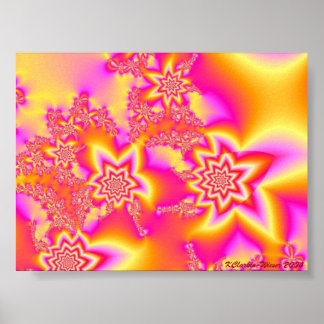 Poster Boucliers rose, orange et jaune étoile