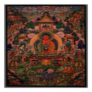 Poster Bouddha Amitabha dans son pays pur de Suvakti