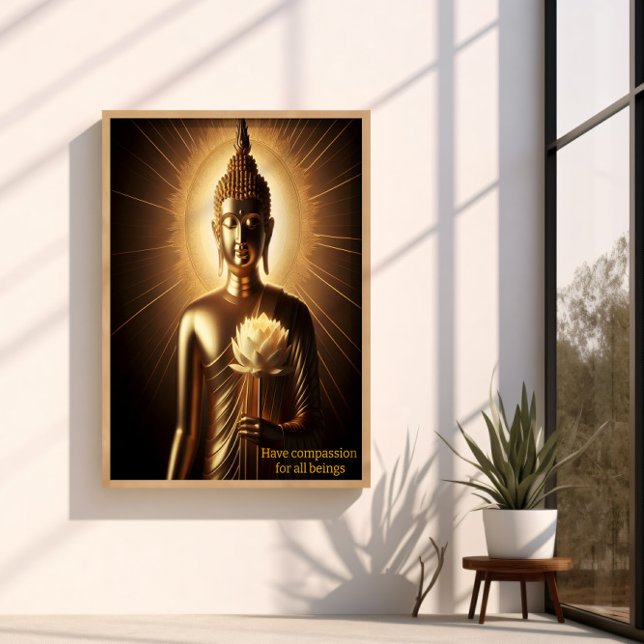 Poster Bouddha avec fleur de lotus (Créateur téléchargé)