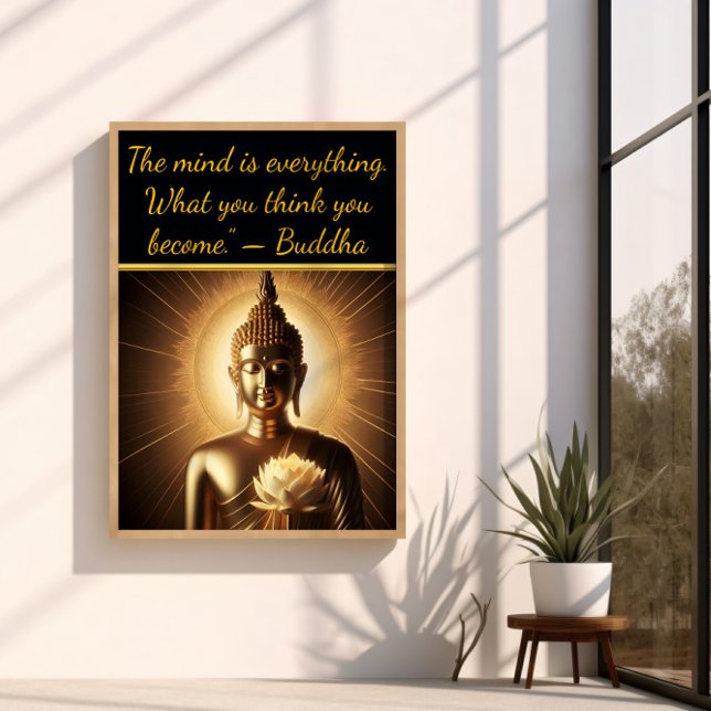 Poster Bouddha avec fleur de lotus (Créateur téléchargé)
