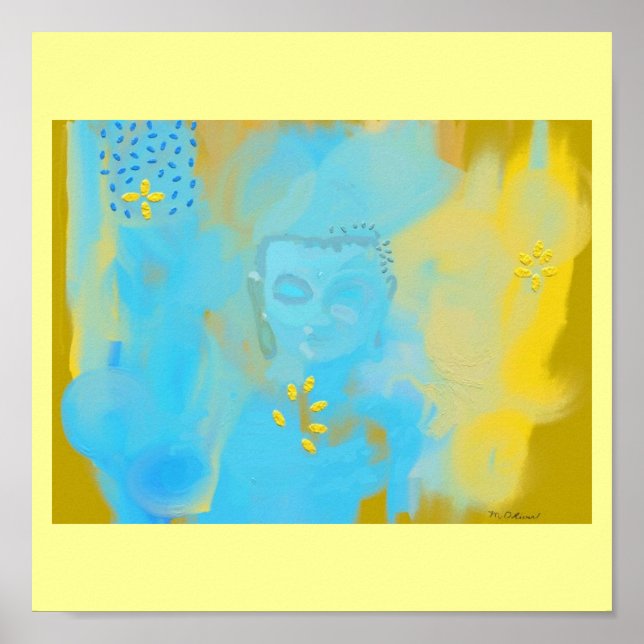 Poster bouddha bleu (Devant)