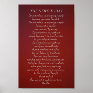Poster Bouddha citation Ne croyez pas News Today