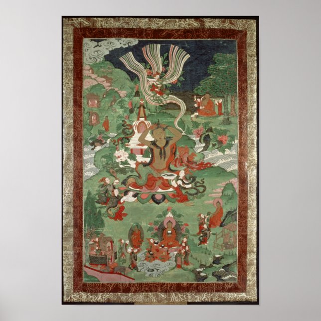 Poster Bouddha coupant une touffe de cheveux (Devant)