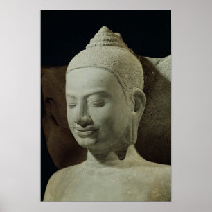 Poster Bouddha dans la méditation sur le roi de Naga,