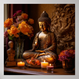 Poster Bouddha de méditation zen 1