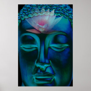 Poster Bouddha et Nénuphar rose