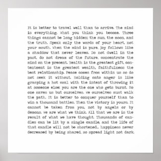 Poster Bouddha Mots de sagesse citant