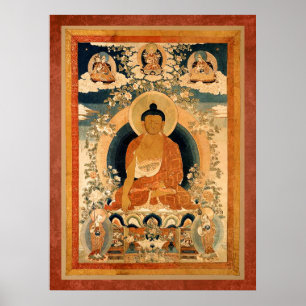 Poster Bouddha Shakyamuni Thangka