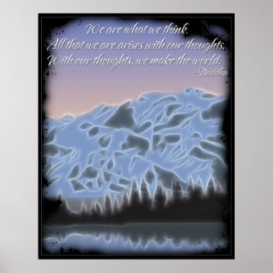 Poster Bouddha sommes nous ce qui nous pensons l'affiche