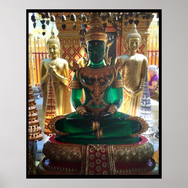 Poster Bouddha vert émeraude Doi Suthep (Devant)