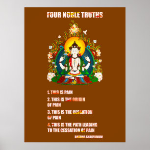 Poster Bouddhisme 4 Noble Truth Bouddha Teachings