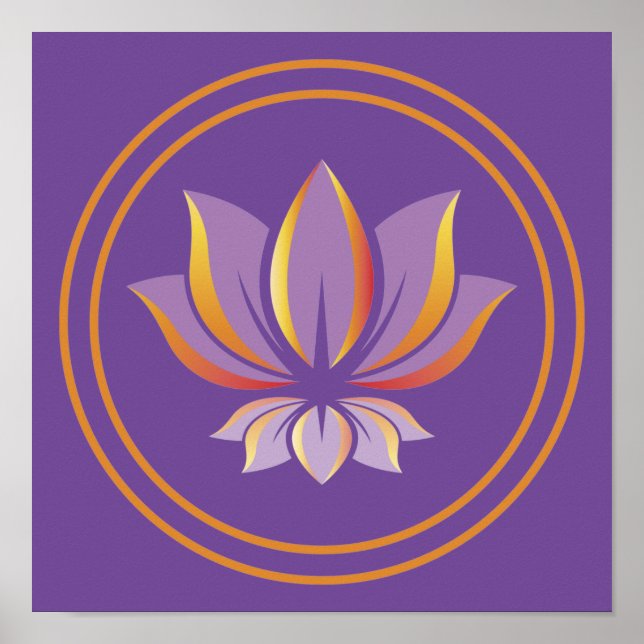 Poster Bouddhisme Fleur Lotus Spiritualité Zen (Devant)