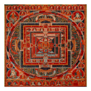 Poster Bouddhisme tibétain Mandala des formes de Manjushr