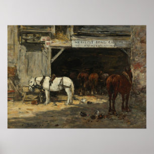 Poster Boudin - Écuries avec chevaux à louer