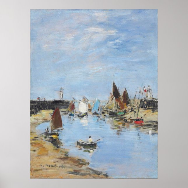 Poster Boudin - Jetties In Harbour, Trouville 1897 (Devant)