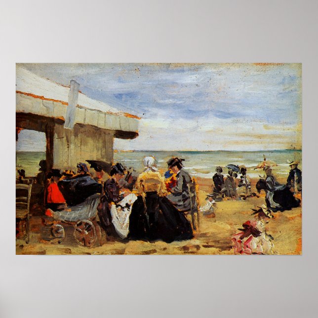 Poster Boudin - Scène de plage (Devant)