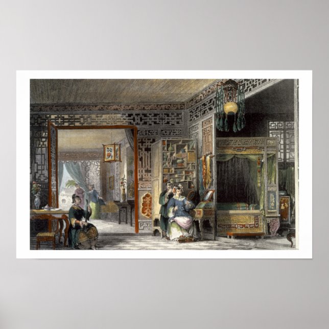 Poster Boudoir et chambre d'hôtes d'une dame de rang, de  (Devant)