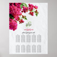 Bougainvillea Carte de siège Mariage de l'île grec