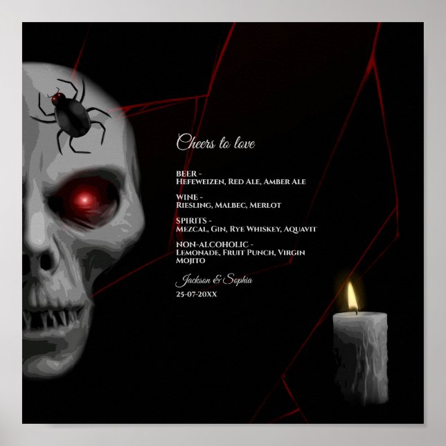 Poster Bougie d'araignée gothique - Halloween Moody foncé (Devant)