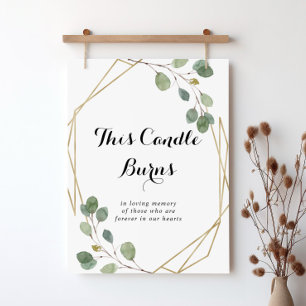 Poster Bougie de calligraphie géométrique dorée Ce Candle