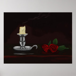 Poster Bougie et fleur