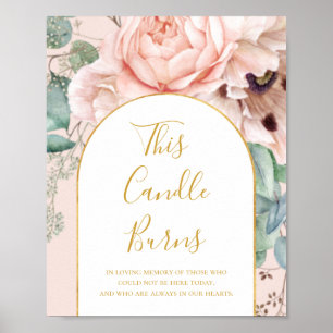 Poster Bougie Fleurie de Jardin Pastel "Cette bougie brûl
