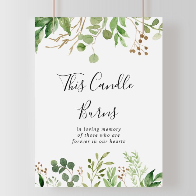 Poster Bougie Simple Floral Eucalyptus Ce Signe Brûle (Créateur téléchargé)