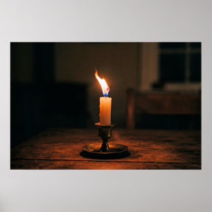 Poster Bougie unique brûlant intensément
