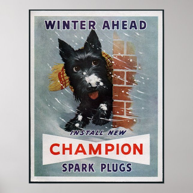 Poster Bougies Champion vintages et publicité (Devant)