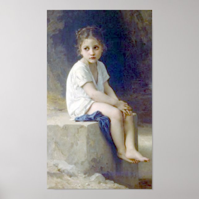 Poster Bouguereau - Au Pied de la Falaise (Devant)