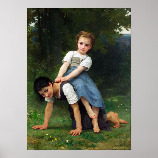 Poster Bouguereau - La balade à cheval (Devant)