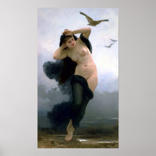 Poster Bouguereau - La Nuit (Devant)