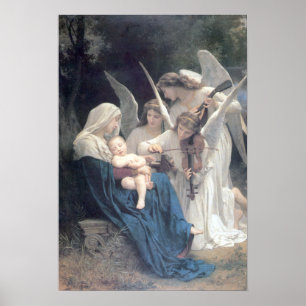 Poster Bouguereau - La Vierge Anges aux.