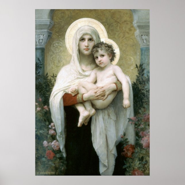 Poster Bouguereau-La Vierge des Rose lg (Devant)