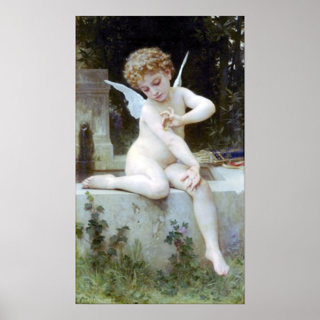 Poster Bouguereau - L'Amour au Papillon (Devant)
