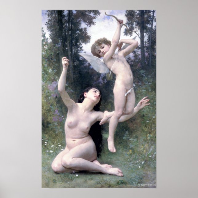 Poster Bouguereau - L'Amour's'Envole (Devant)