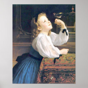 Poster Bouguereau - L'Oiseau Cheri