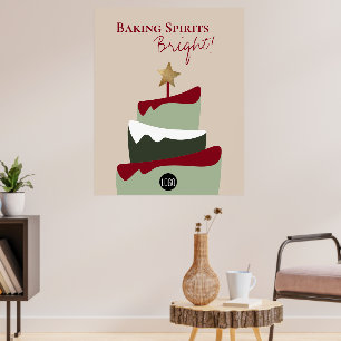Poster Boulangerie aux esprits lumineux humour Noël