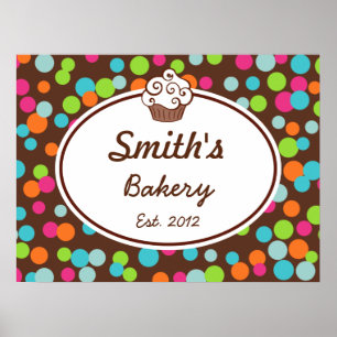 Poster Boulangerie - bonbons customisée Boulangerie - sig