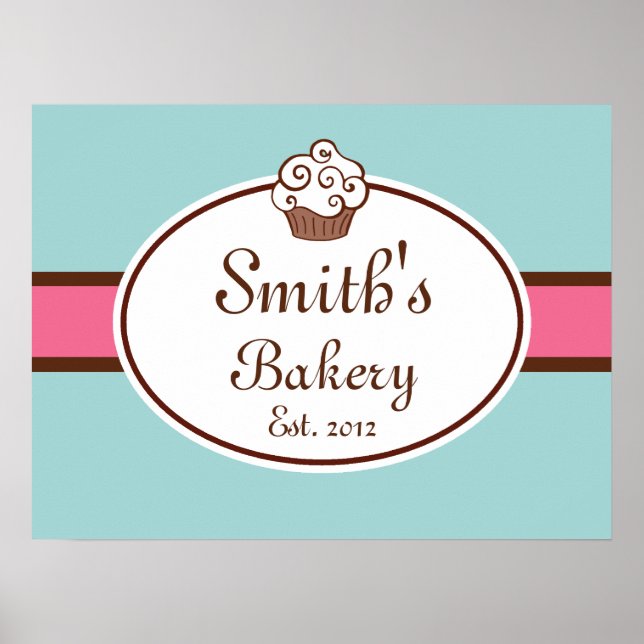 Poster Boulangerie Cupcake customisée Signal Art (Devant)