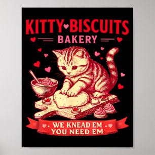 Poster Boulangerie Kitty Biscuits Nous les pétrissons Vou